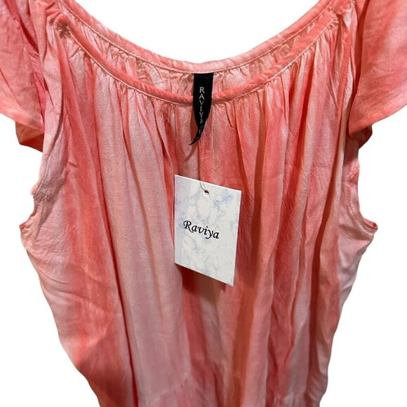 Raviya Womens Size S Coral Orange Tiered Dress Swimsuit Cover-Up NWT - Picture 5 of 9